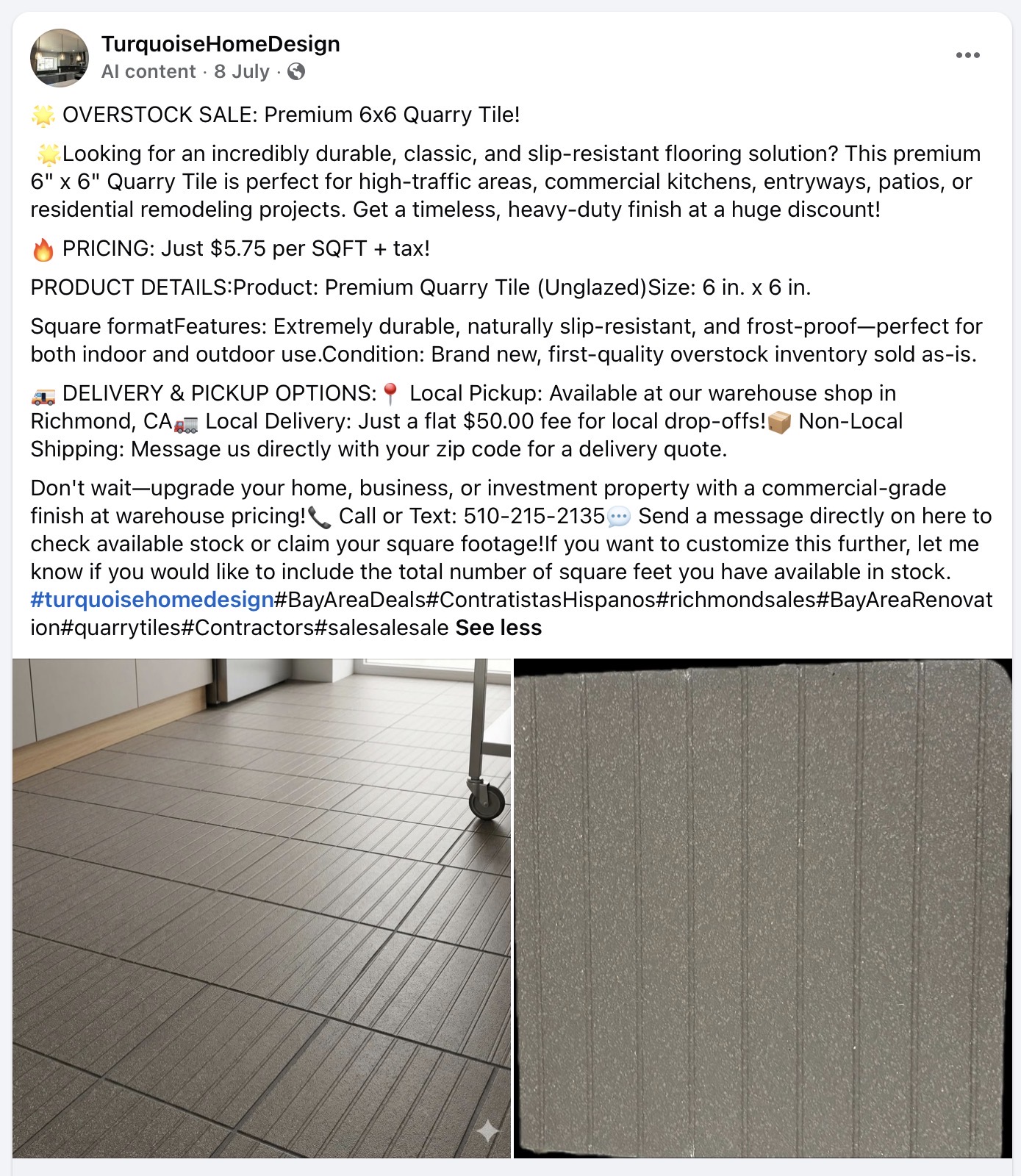 Clearance tile selection 6