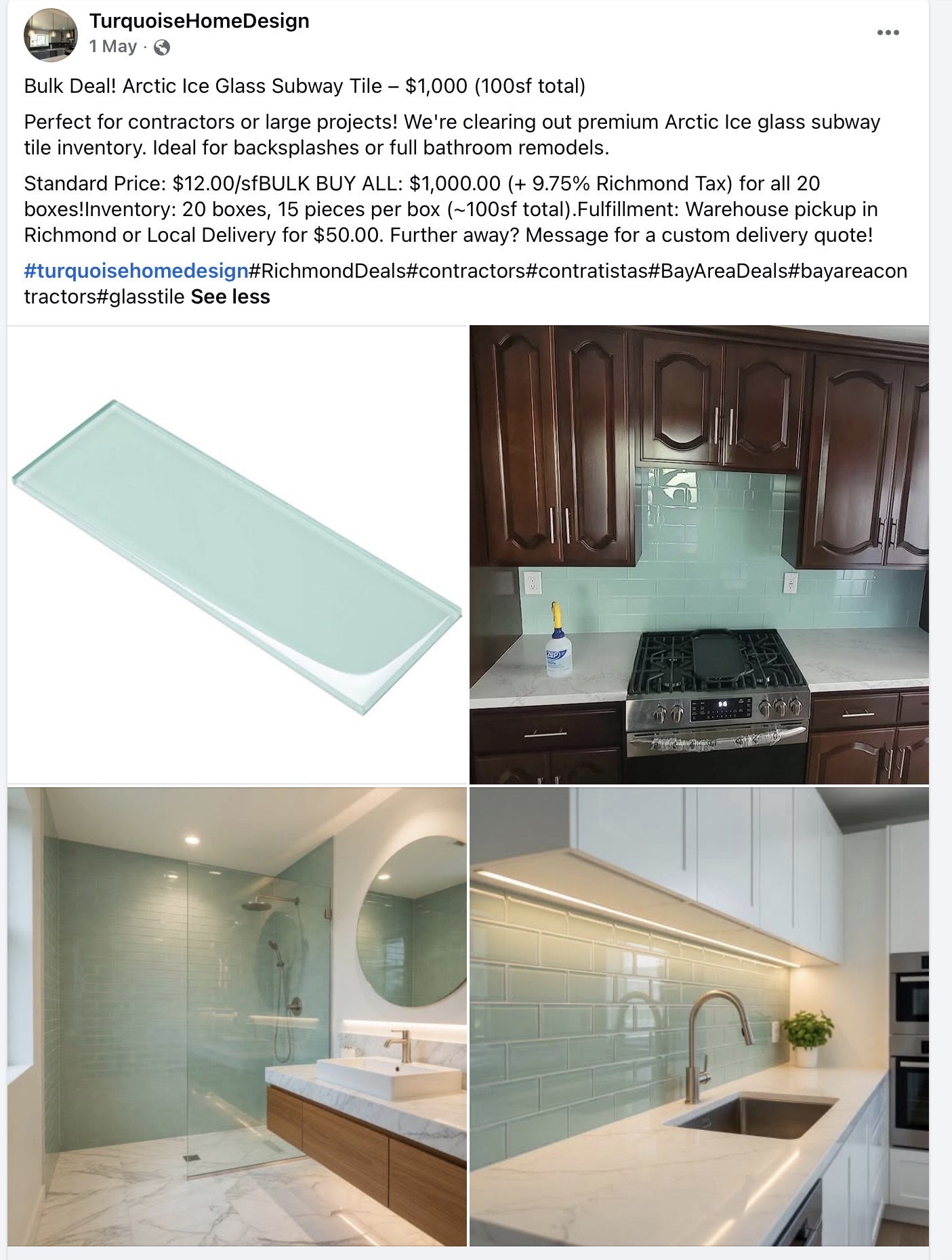 Clearance tile selection 14
