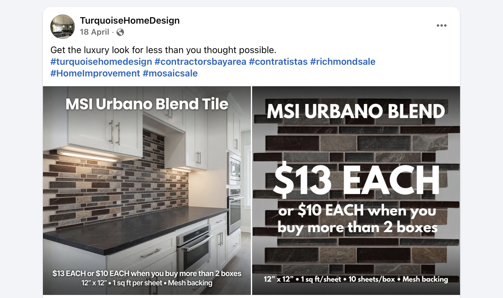 Clearance tile selection 19