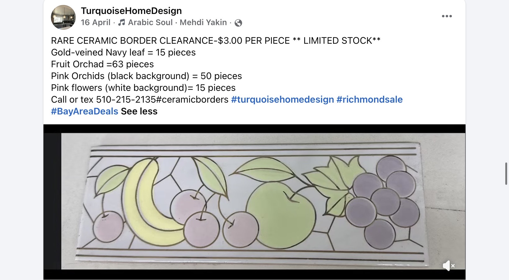 Clearance tile selection 25