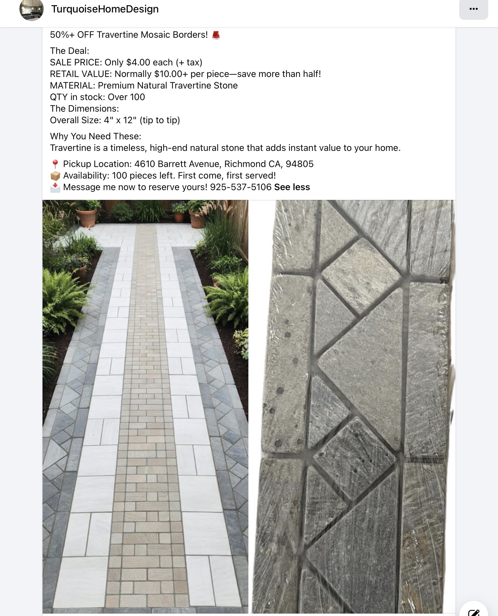 Clearance tile selection 32