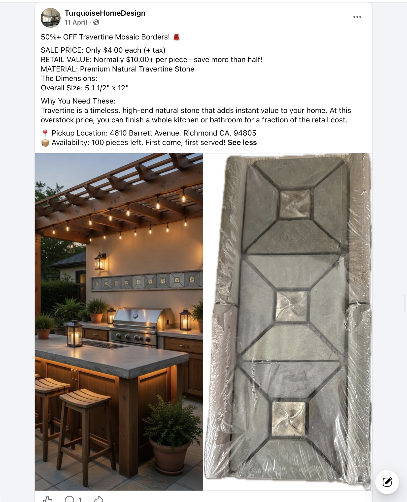 Clearance tile selection 33