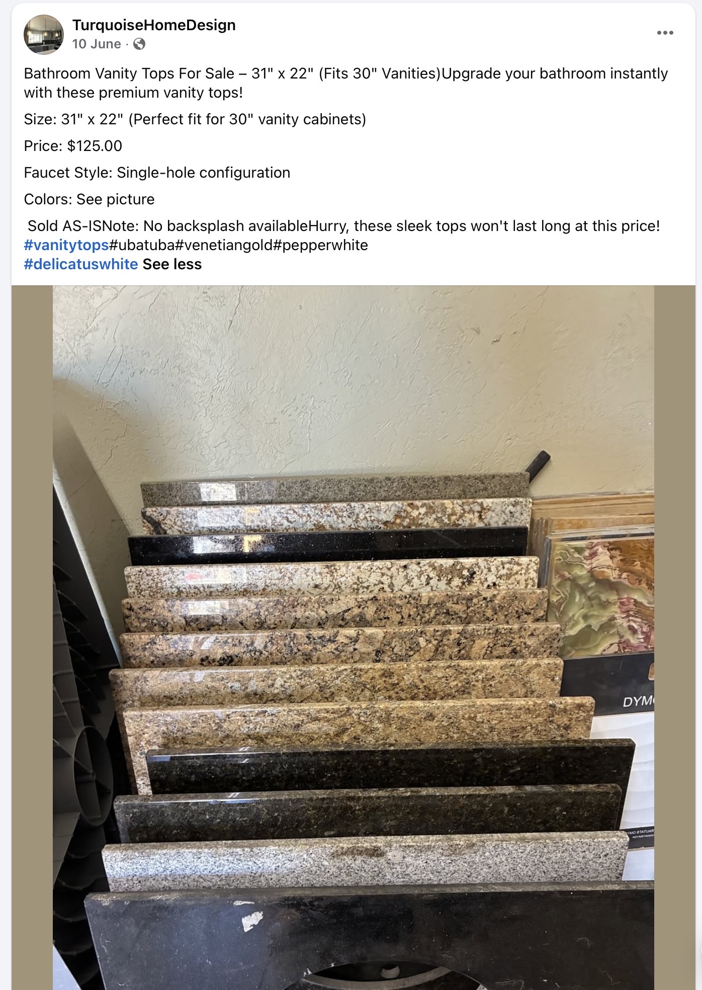Clearance tile selection 36