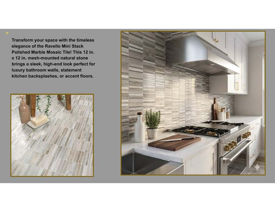 Ravello Mini Stack Polished Marble Mosaic
